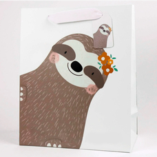 Подарочный пакет «Ленивец» (white), 23х18х10 см купить в интернет-магазине Супер Пуперс