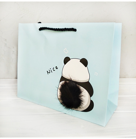 Подарочный пакет «Панда с хвостиком», 26x20x10 см
