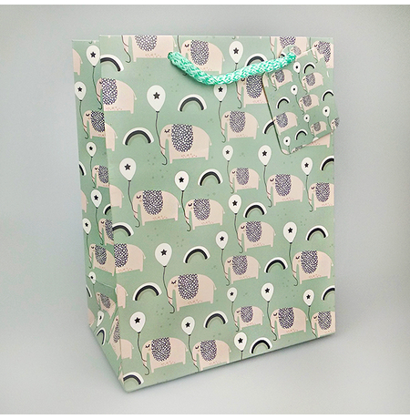 Подарочный пакет «Счастливые слоники» 23х18х10 см
