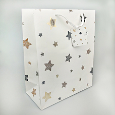 Подарунковий пакет «Gold stars» 32x26x12 см придбати в інтернет-магазині Супер Пуперс