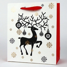Подарочный пакет «Праздничный олень»  18x21x8,5 см купить в интернет-магазине Супер Пуперс