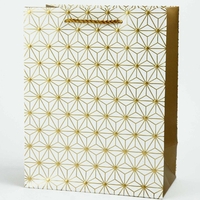 Подарочный пакет «Geometry» (white&gold) 23х18х10 см
