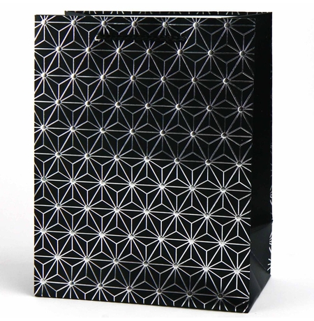 Подарунковий пакет «Geometry» (black&silver) 23х18х10 см