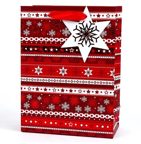 Подарунковий пакет «Christmas snowflakes» 39х30х12 см