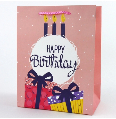 Подарунковий пакет «Happy Birthday» (сandles) 18x23x10 см