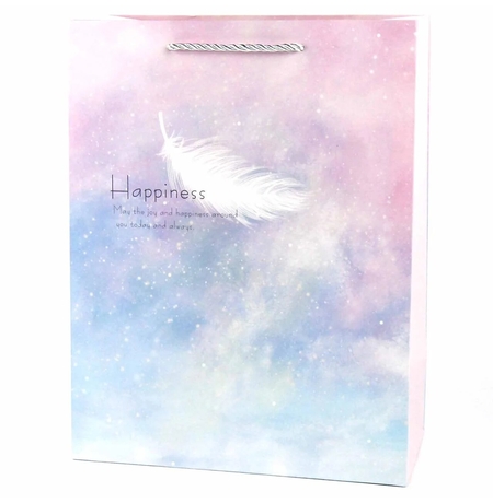 Подарочный пакет «Happiness» (pink) 33x25,5x12 см