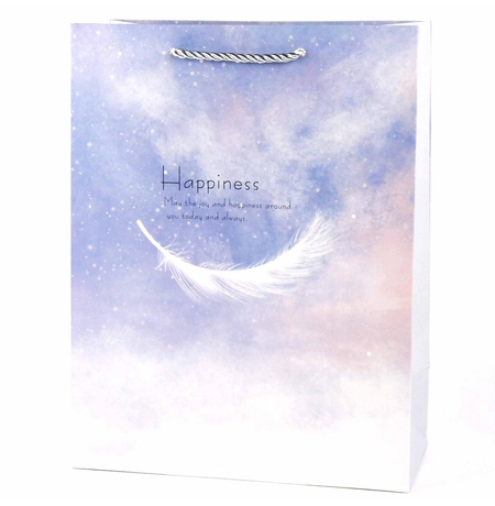 Подарочный пакет «Happiness» (purple) 33x25,5x12 см