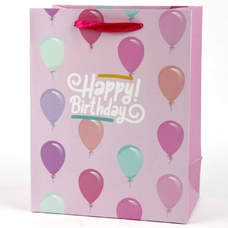 Подарочный пакет «Happy Birthday» (pink) 32x26x12см купить в интернет-магазине Супер Пуперс