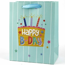 Подарочный пакет «Happy Birthday» (green) 32x26x12 см купить в интернет-магазине Супер Пуперс