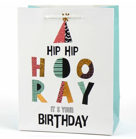 Подарочный пакет «Happy Birthday» (hooray) 18x23x10 см