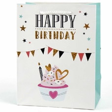 Подарочный пакет «Happy Birthday» (cupcake) 18x23x10 см купить в интернет-магазине Супер Пуперс