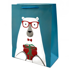 Подарочный пакет «Teddy-Bear» (blue) 32x26x12 см купить в интернет-магазине Супер Пуперс