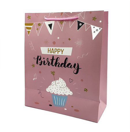 Подарочный пакет «Happy Birthday» (cupcake) 32x26x12 см