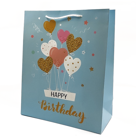Подарунковий пакет «Happy Birthday» (balloons) 32x26x12 см