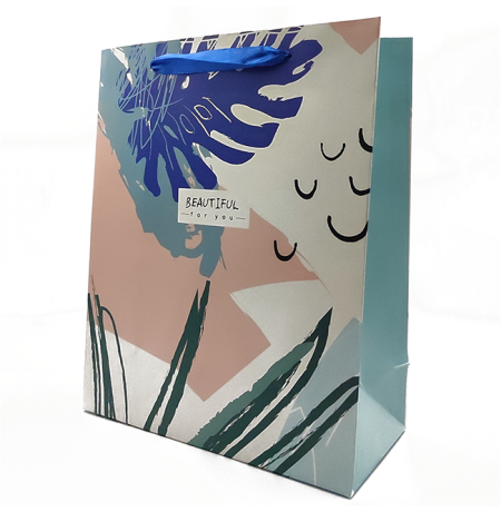 Подарочный пакет «Beautiful for you» (blue) 32x26x12 см