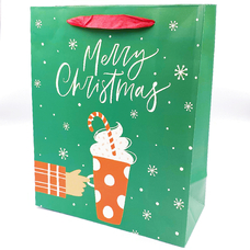 Подарочный пакет «Merry Christmas», какао 32х26х12 см купить в интернет-магазине Супер Пуперс