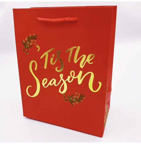 Подарунковий пакет «The season», червоний 23х18х10 см