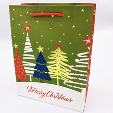 Подарунковий пакет «Merry Christmas», ліс ялинок 23х18х10 см придбати в інтернет-магазині Супер Пуперс
