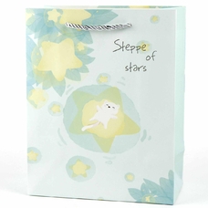 Подарочный пакет «Steppe of stars» (green) 32x26x12 см