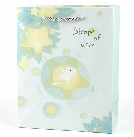 Подарочный пакет «Steppe of stars» (green) 32x26x12 см