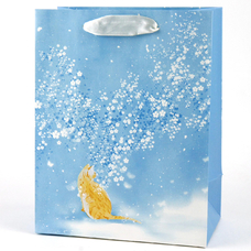 Подарочный пакет «The cat» (blue) 32x26x12 см купить в интернет-магазине Супер Пуперс