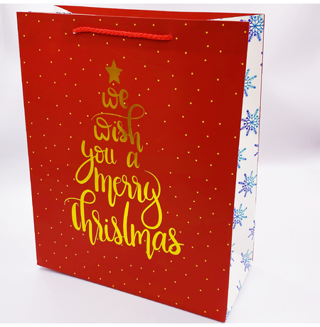 Подарунковий пакет «We wish you a Merry Christmas» 32х26х12 см