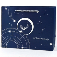 Подарочный пакет «Whale fantasy» (dark blue) 25,5х20х9,5 см