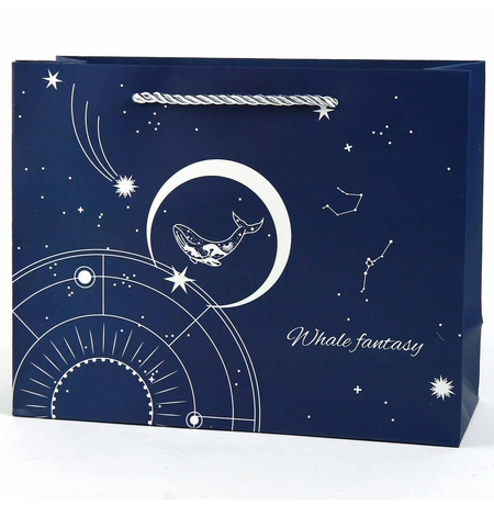 Подарочный пакет «Whale fantasy» (dark blue) 32х25,5х11,5 см