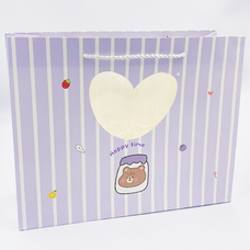 Подарочный пакет «Happy time», purple 32х25,5х11 см купить в интернет-магазине Супер Пуперс
