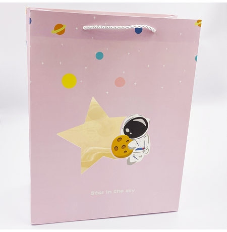 Подарочный пакет «Star in the sky», pink 33х25,5х12,5 см