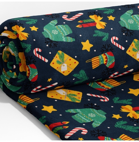 Синий новогодний плед Синий новогодний плед