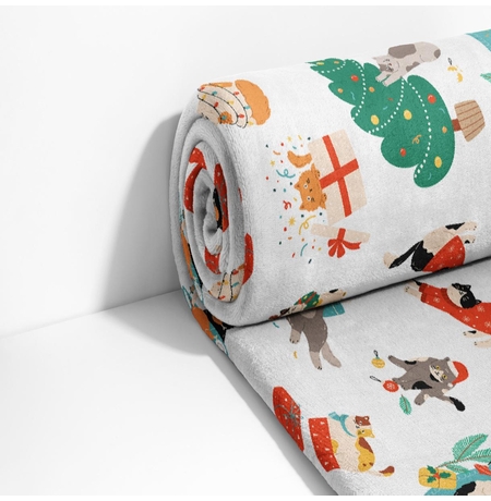 Белый новогодний плед Белый новогодний плед