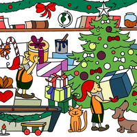 Карманная раскраска «Santa's workshop»