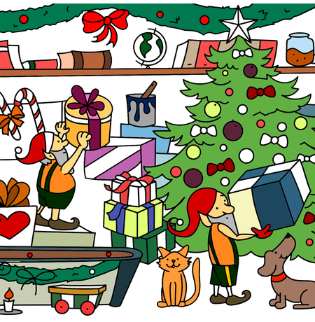 Кишенькова розмальовка «Santa's workshop»
