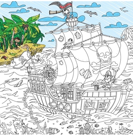 Величезна розмальовка «Пірати на краю світу» XL