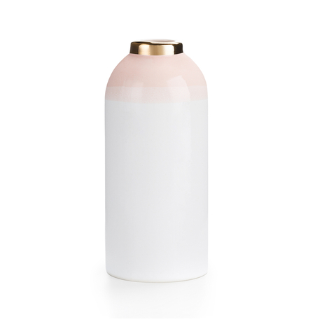 Ваза «Бутылка», бело-розовая