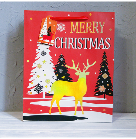 Подарочный пакет «Christmas Deer»  23x18x10 см