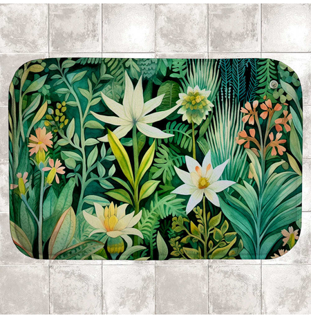 Коврик в ванную «Тропические цветы»