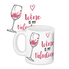 Чашка «Wine is my Valentine» придбати в інтернет-магазині Супер Пуперс