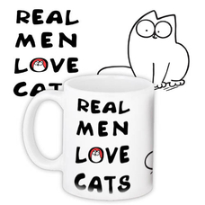 Кружка «Real men love cats» купить в интернет-магазине Супер Пуперс