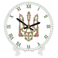 Настінний годинник «Квітковий герб України»