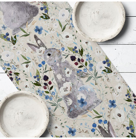 Дорожка на стол «A bunny and flowers»