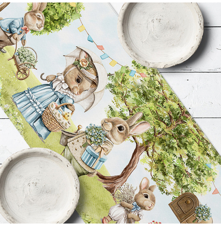 Дорожка на стол «Bunnies in the garden»