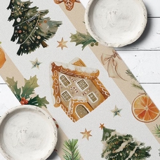Дорожка на стол «Christmas trees and houses» купить в интернет-магазине Супер Пуперс