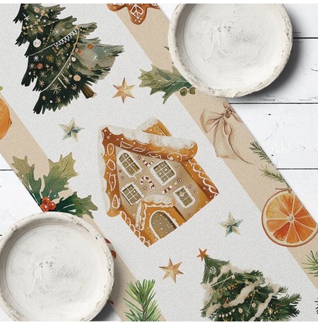 Дорожка на стол «Christmas trees and houses» Дорожка на стол «Christmas trees and houses»