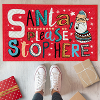 Килимок придверний «Santa, please stop here» Килимок придверний «Santa, please stop here»