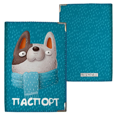 Обложка на паспорт «Пёсик», синий купить в интернет-магазине Супер Пуперс