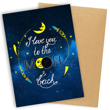 Открытка «I love you to the moon» купить в интернет-магазине Супер Пуперс