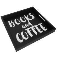 Поднос с ручками «Books and coffee»
