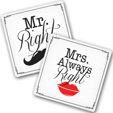 Подставки под чашки «Mr. and Mrs.» купить в интернет-магазине Супер Пуперс